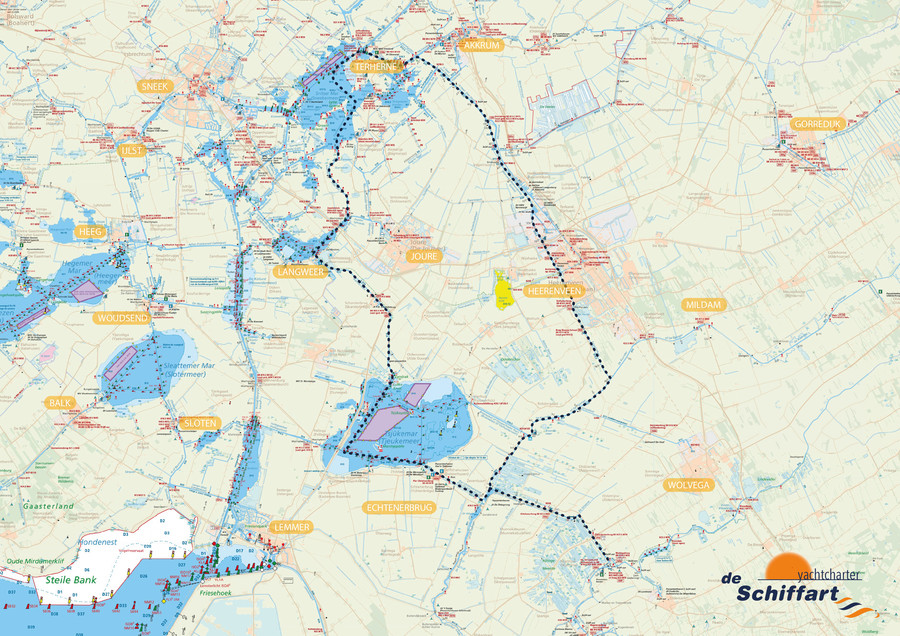 Fahrroute 'Süd-Friesland-Tour' Heerenveen, Echtenerbrug und Langweer