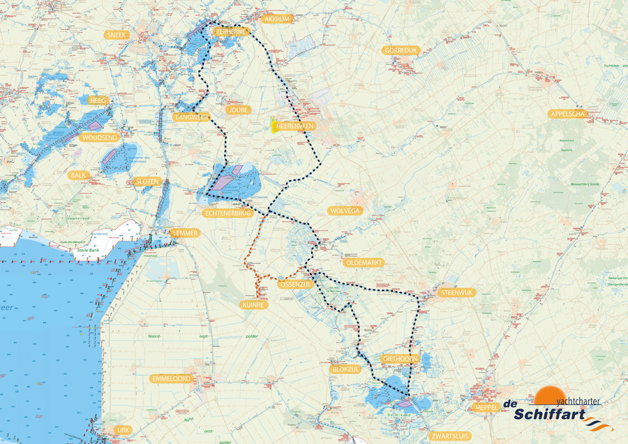 'Freie Natur Fahrroute' Heerenveen, Giethoorn und Blokzijl