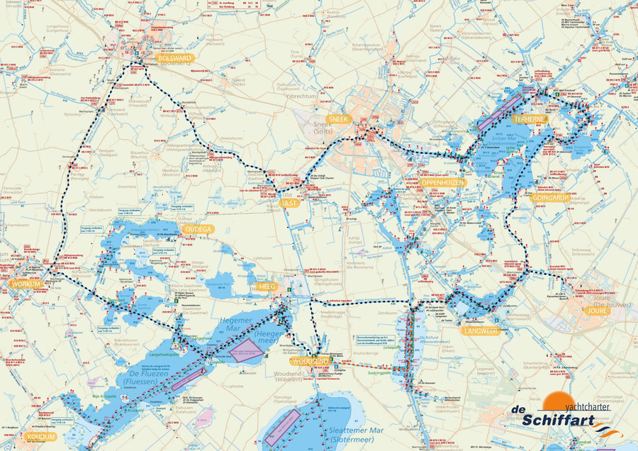 Fahrroute 'Woudaaproute' Terherne, Joure und Sneek